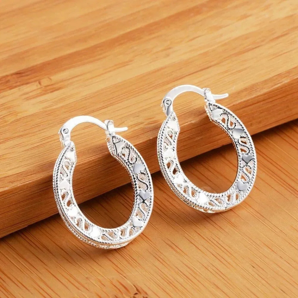 NEW 925 Sterling Silver Small Hoop Earrings